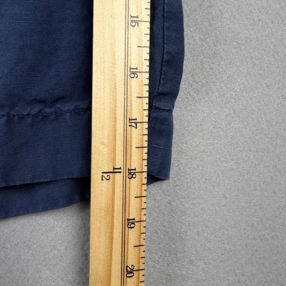 Faherty Men's 40 Malibu Chino Short Navy Blue Linen Blend Flat Front Casual
